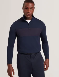 Textured Panel Half-Zip Modal Sweatshirt