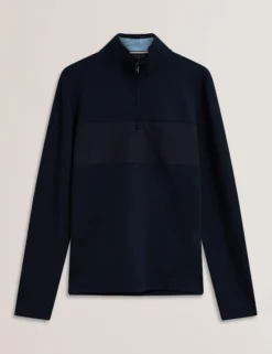 Textured Panel Half-Zip Modal Sweatshirt