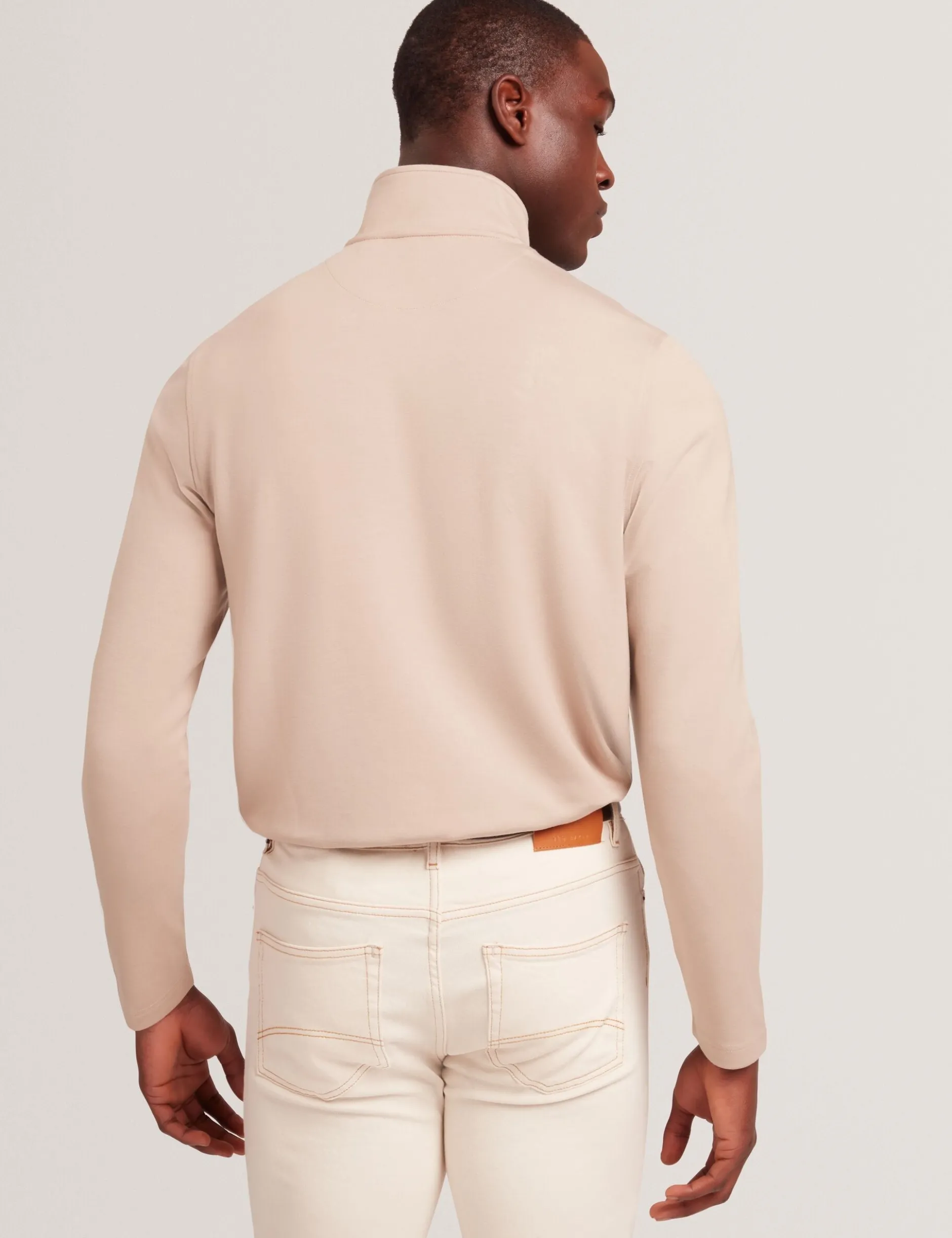 Textured Panel Half-Zip Modal Sweatshirt