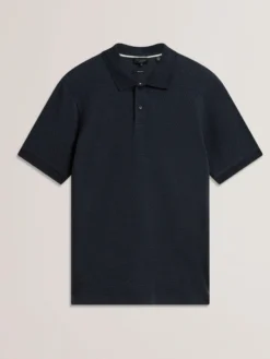 Textured Pure Cotton Knitted Polo Shirt