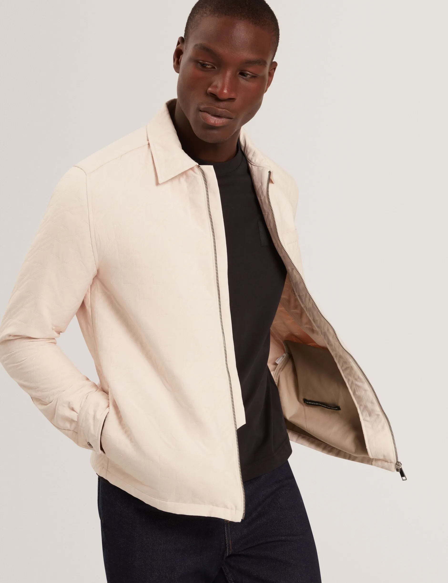 Textured Quilt Zip-Through Overshirt