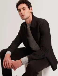 Textured Quilt Zip-Through Overshirt