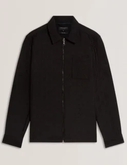 Textured Quilt Zip-Through Overshirt