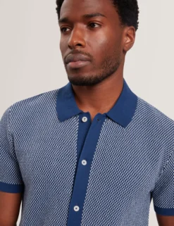 Textured Stitch Knitted Button-Through Shirt