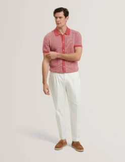 Textured Stitch Knitted Button-Through Shirt