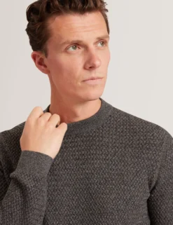 Textured Stitch Marled Knit Jumper