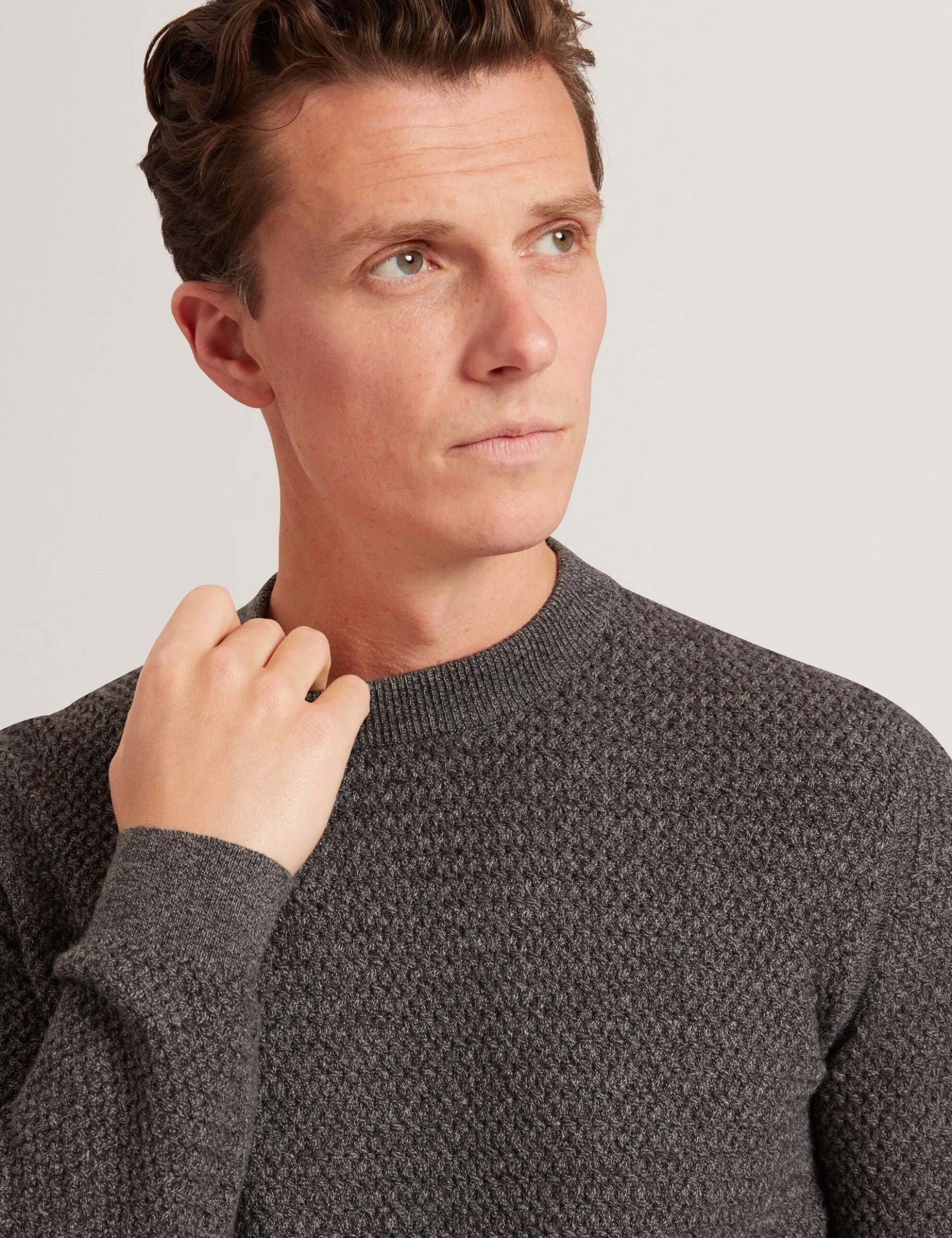 Textured Stitch Marled Knit Jumper