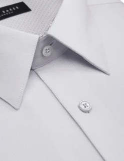 Textured Stretch Cotton Slim Fit Shirt