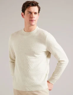 Textured T Knit Crew Neck Jumper