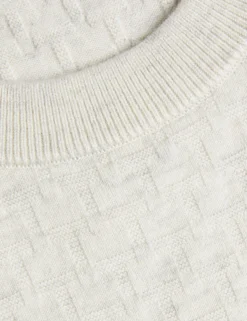 Textured T Knit Crew Neck Jumper