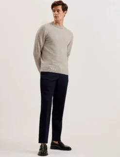 Textured T Knit Crew Neck Jumper