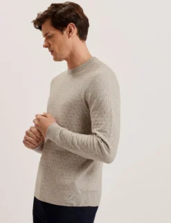 Textured T Knit Crew Neck Jumper