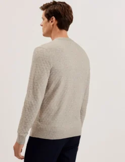 Textured T Knit Crew Neck Jumper