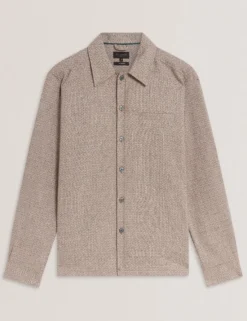 Textured Weave Long Sleeve Overshirt