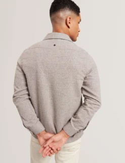 Textured Weave Long Sleeve Overshirt