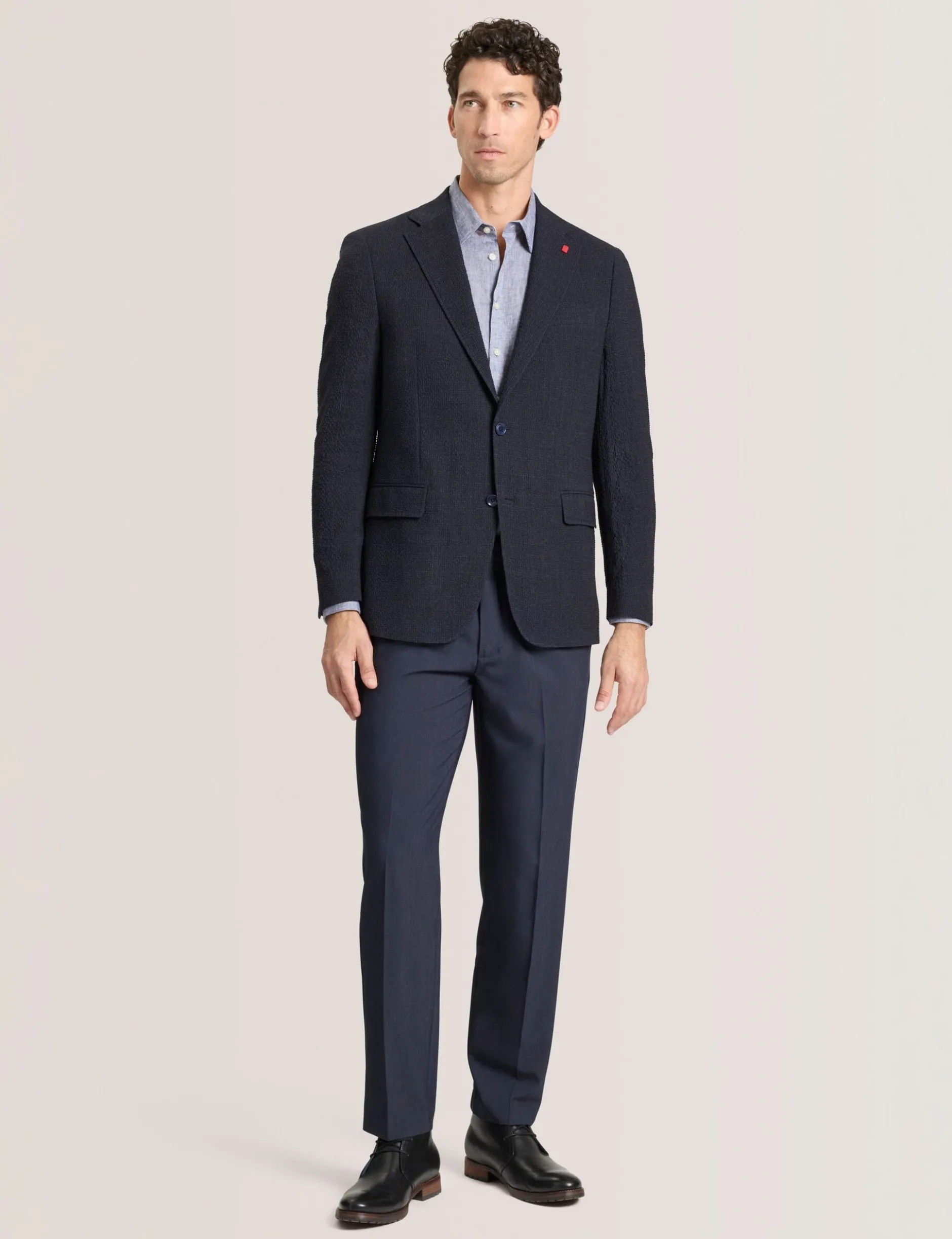 Textured Weave Wool Blend Blazer