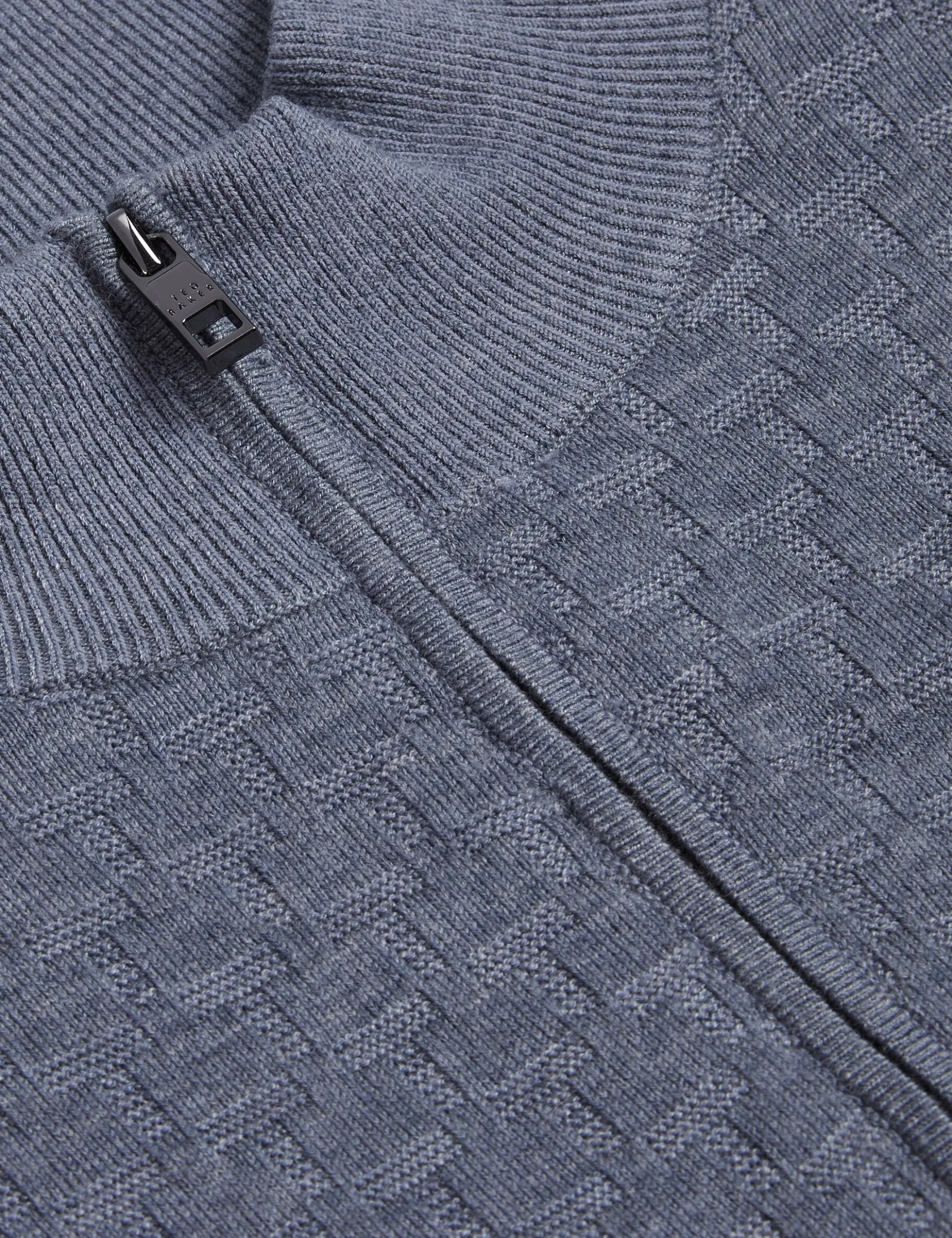 T Knit Half Zip Funnel Neck Jumper