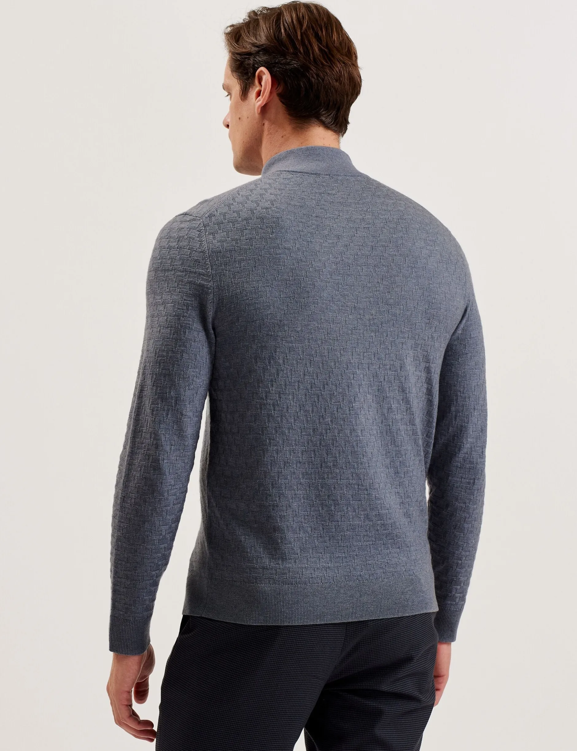 T Knit Half Zip Funnel Neck Jumper