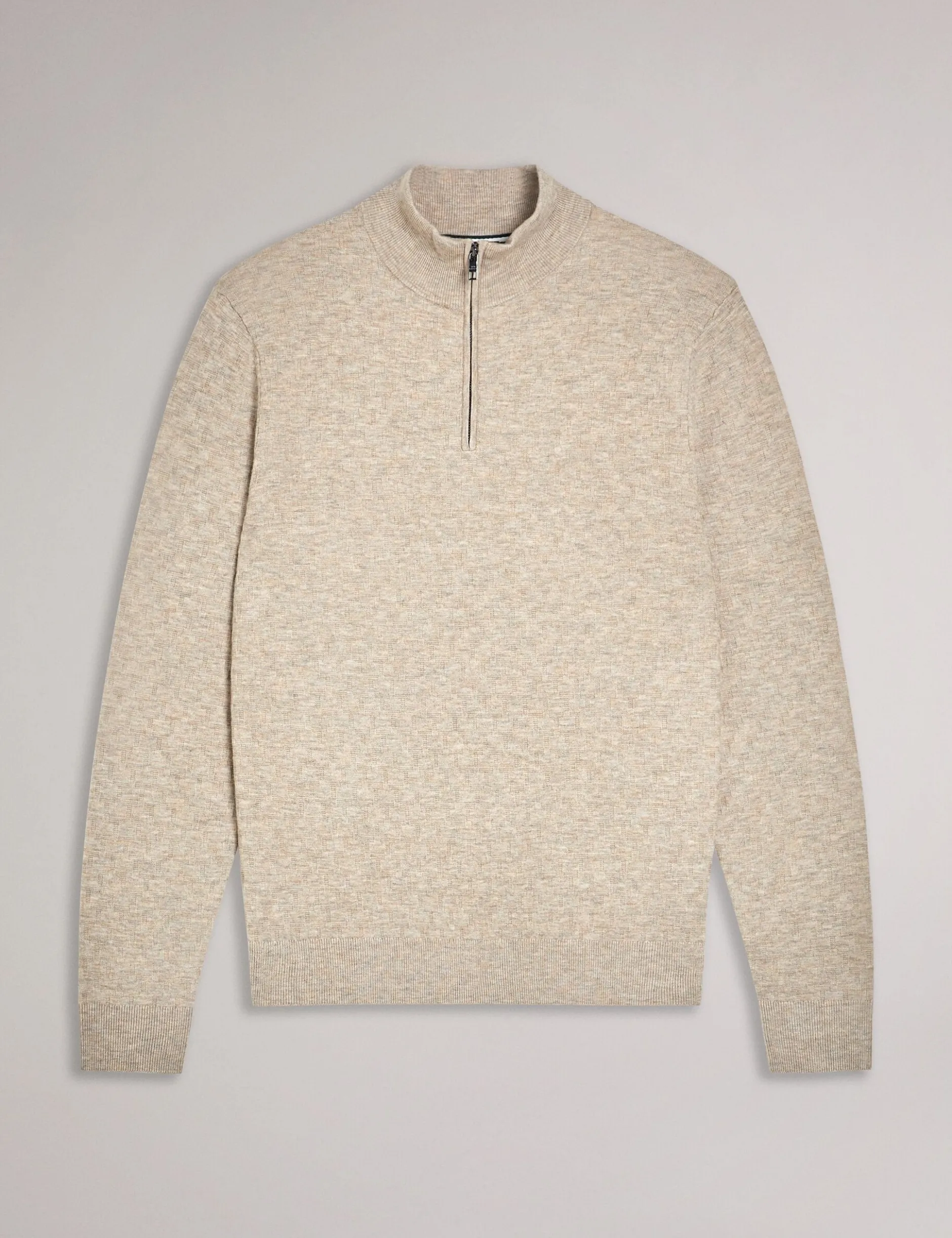 T Knit Half Zip Funnel Neck Jumper