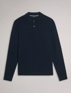 T Knit Long Sleeve Polo Top