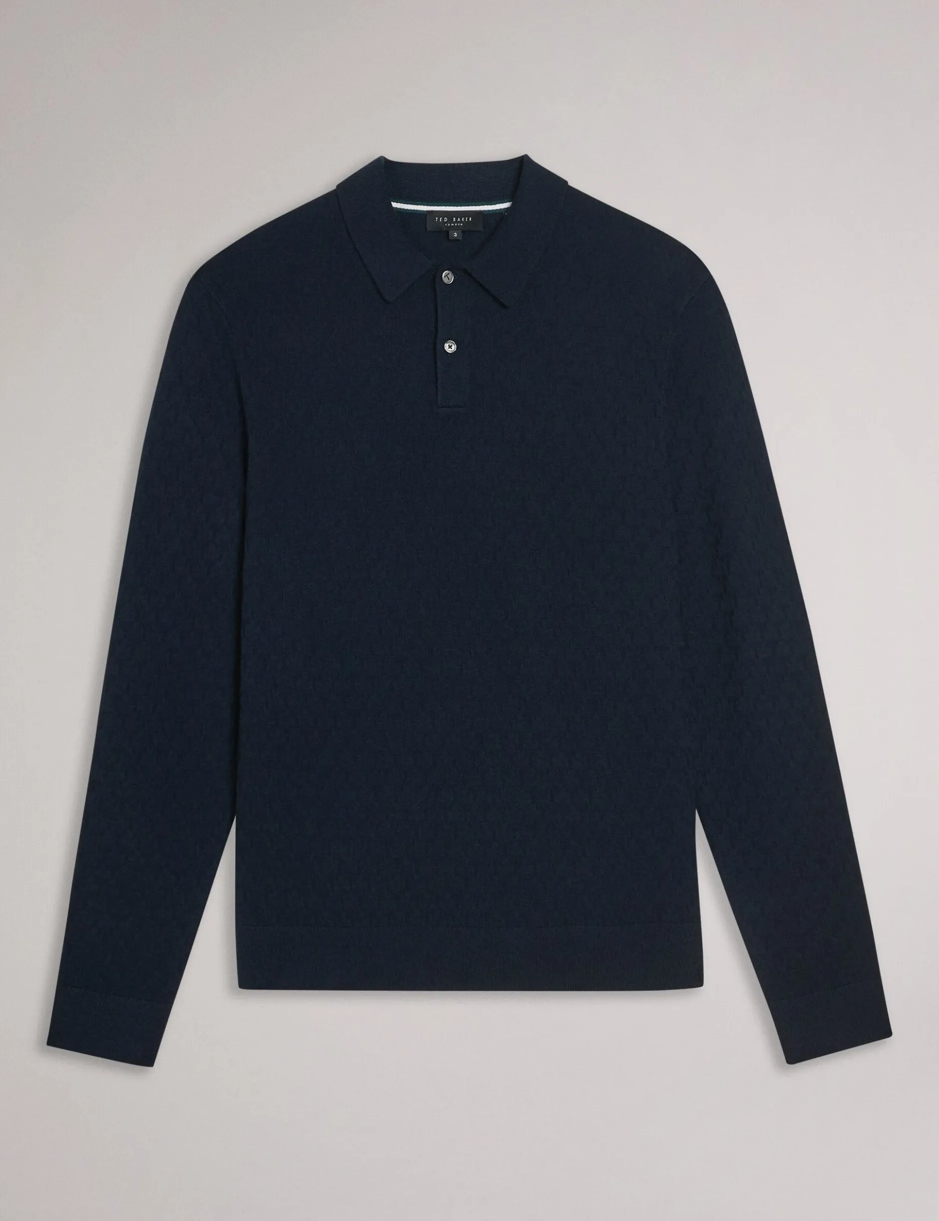 T Knit Long Sleeve Polo Top