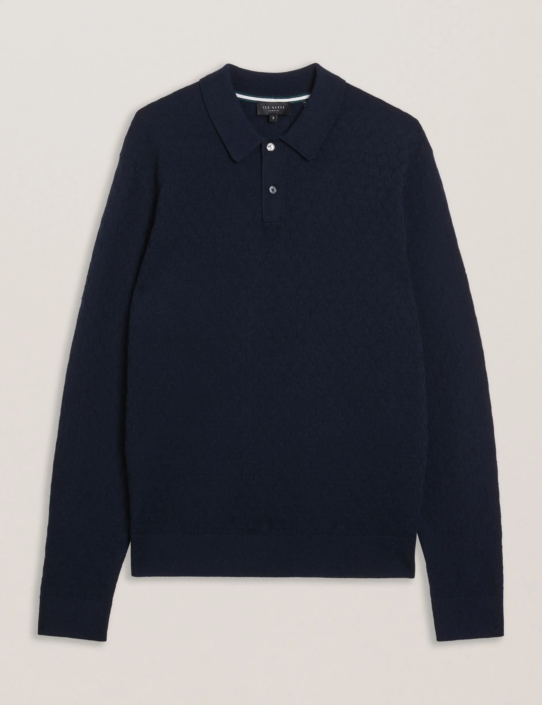 T Knit Long Sleeve Polo Top