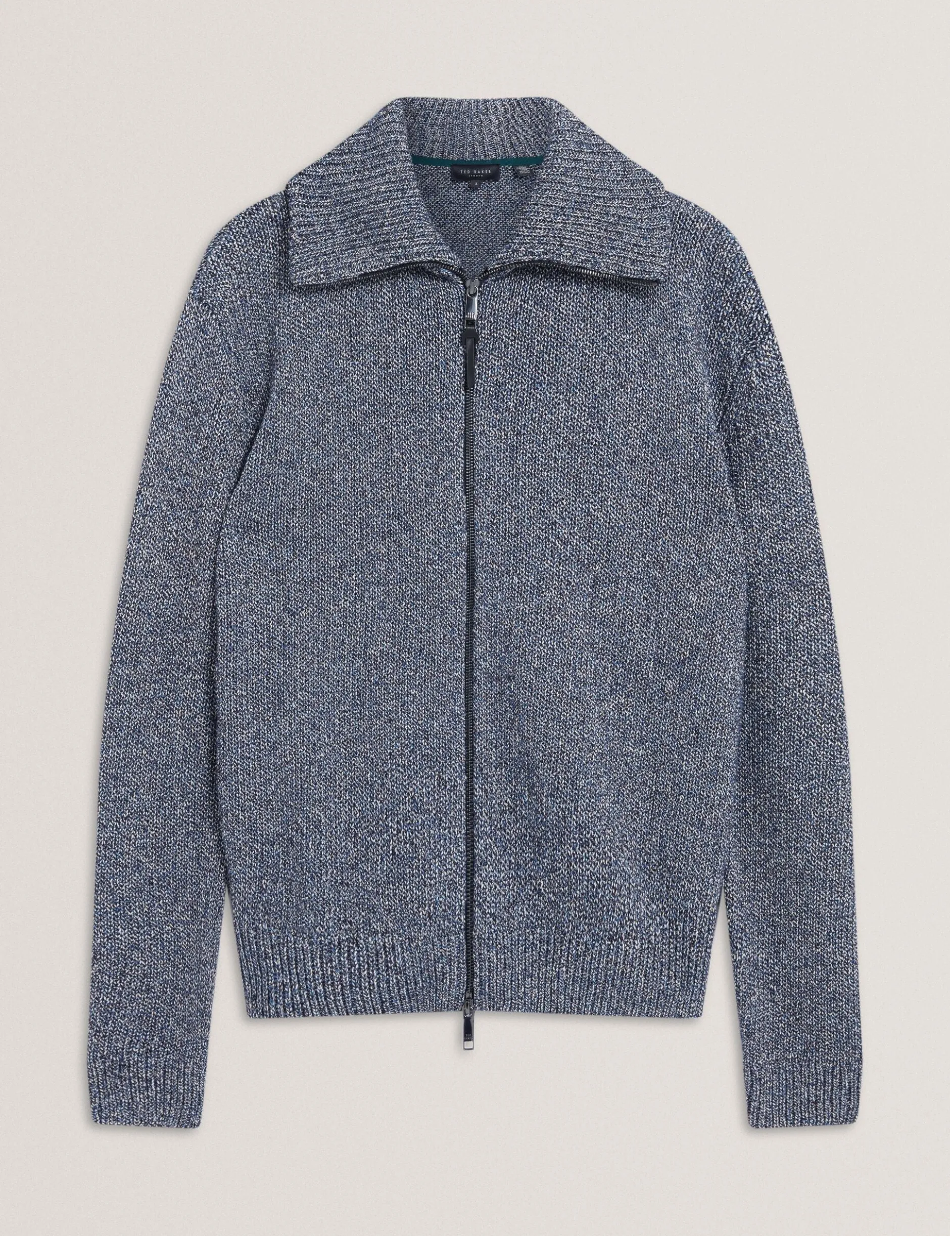 Twisted Yarn Knit Zip-Through Jumper