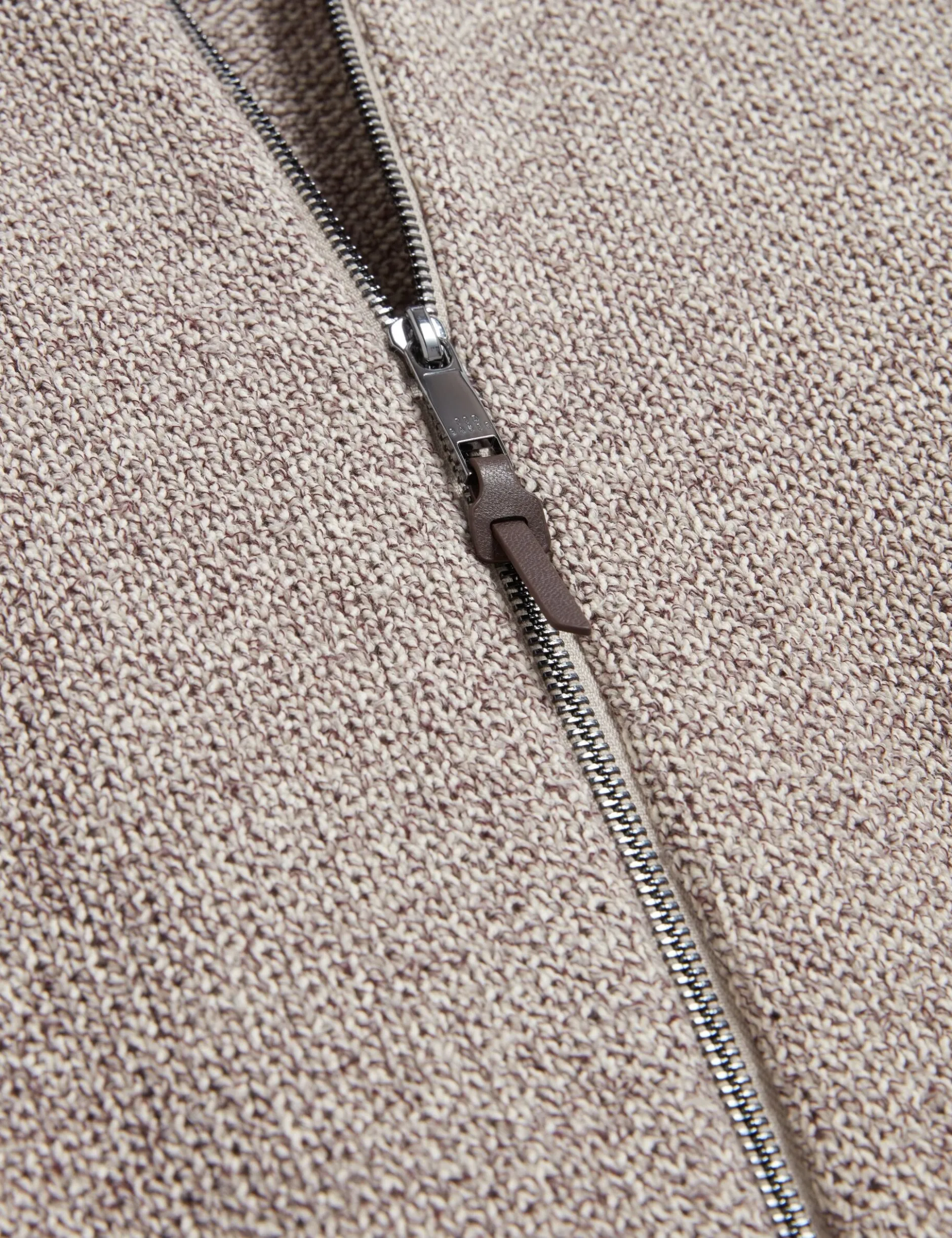 Twisted Yarn Knit Zip-Through Jumper