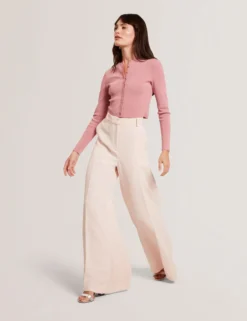 Ultra Wide Leg Woven Tailored Trousers