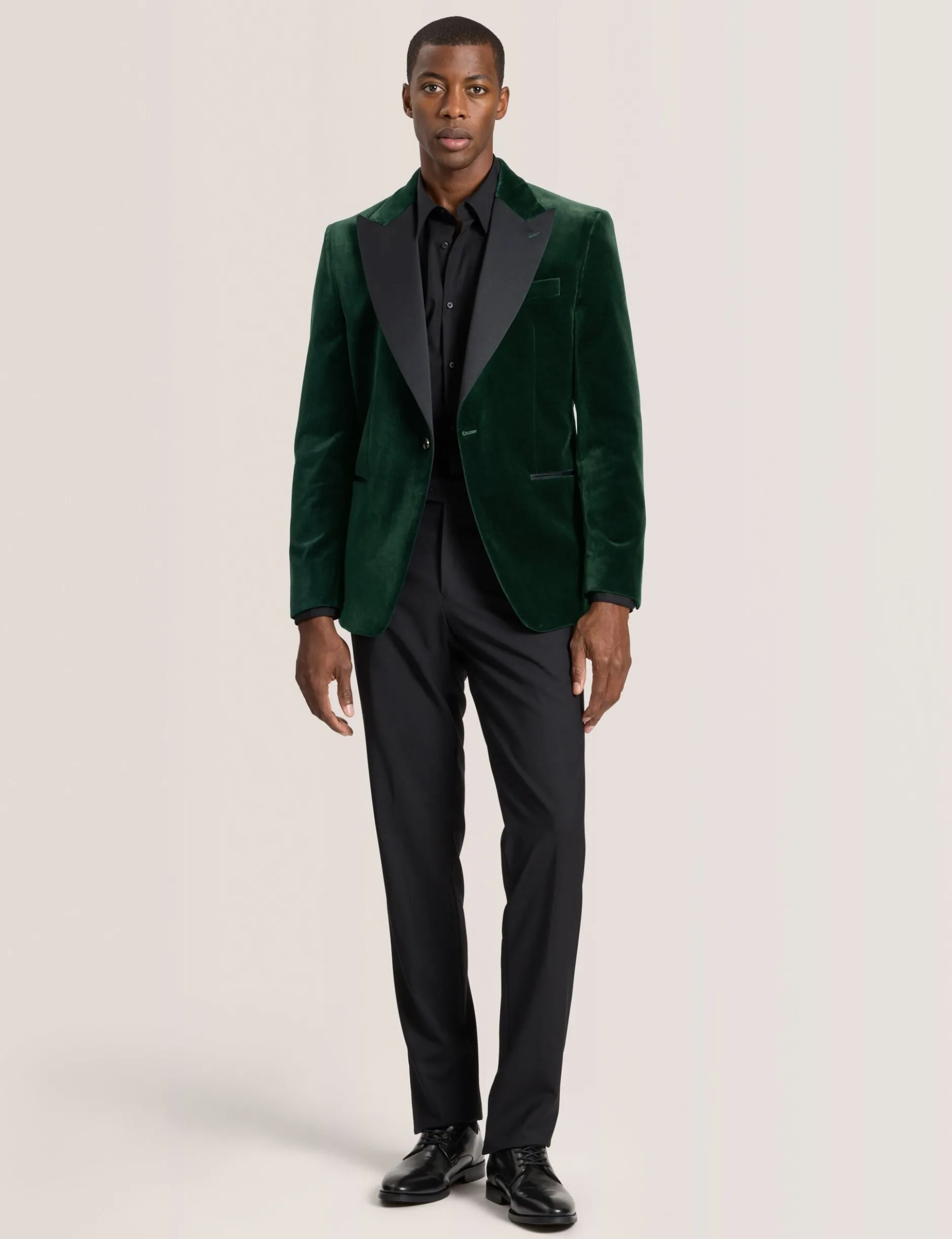 Velvet Single Breasted Tuxedo Jacket