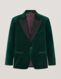 Velvet Single Breasted Tuxedo Jacket