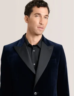 Velvet Single Breasted Tuxedo Jacket