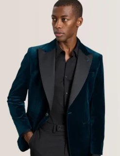 Velvet Single Breasted Tuxedo Jacket