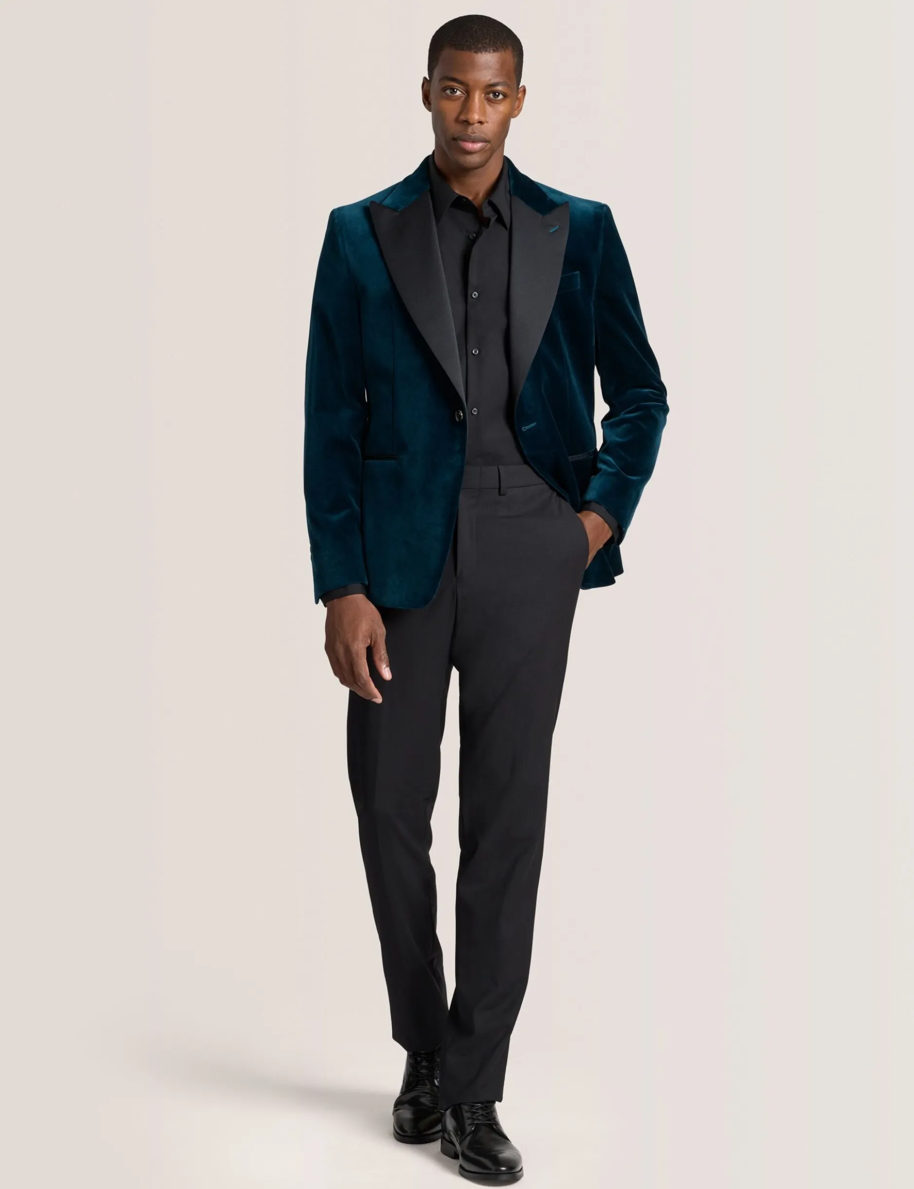 Velvet Single Breasted Tuxedo Jacket