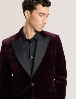 Velvet Single Breasted Tuxedo Jacket