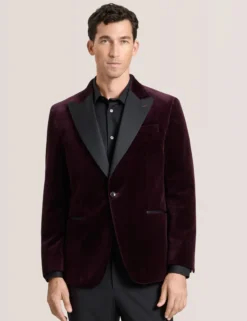 Velvet Single Breasted Tuxedo Jacket