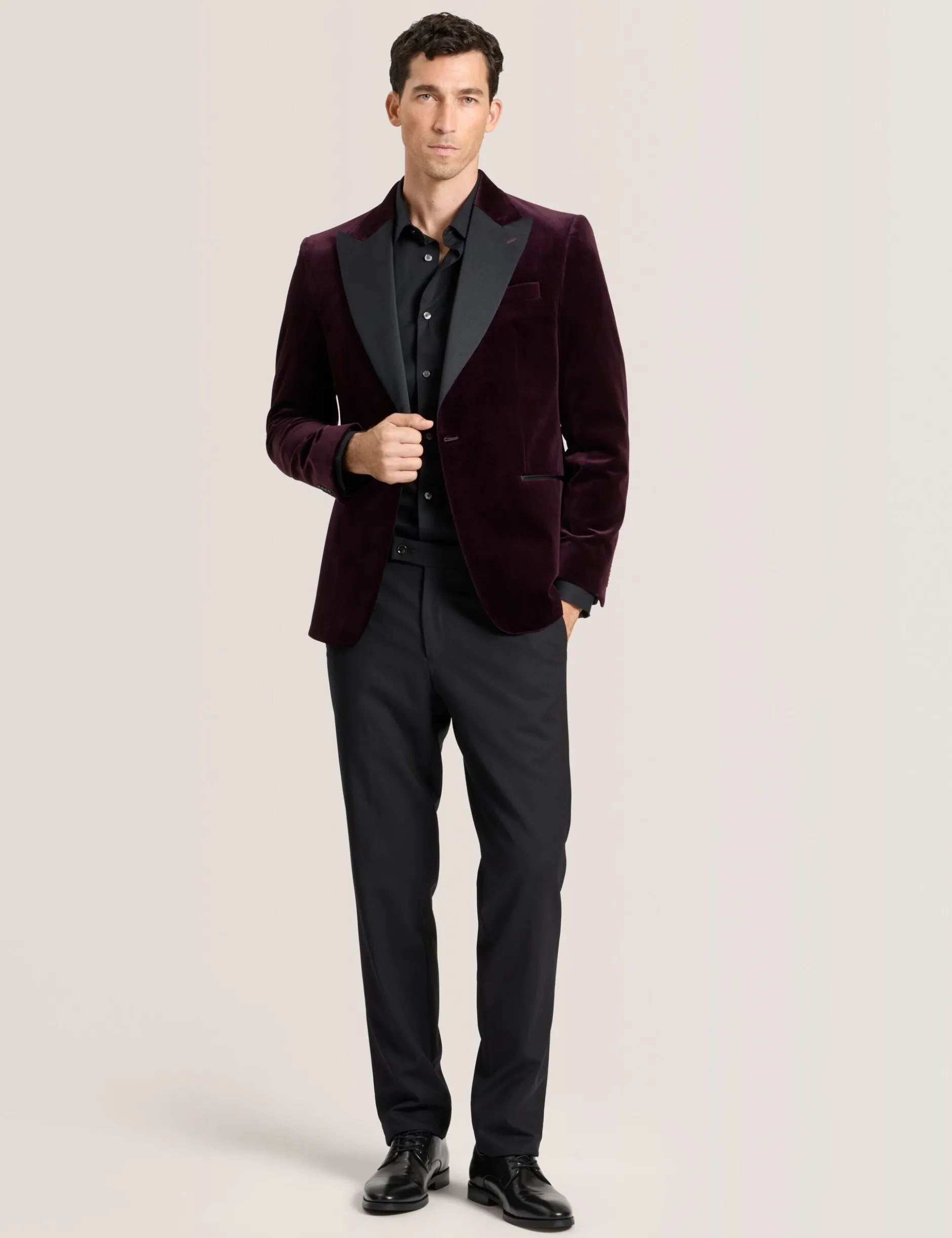 Velvet Single Breasted Tuxedo Jacket