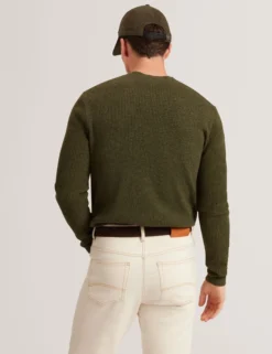 Waffle Knit Crew Neck Jumper