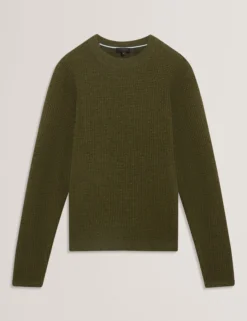 Waffle Knit Crew Neck Jumper