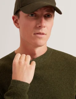 Waffle Knit Crew Neck Jumper