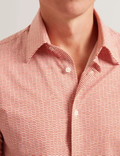 Wavey Geo Print Short Sleeve Shirt
