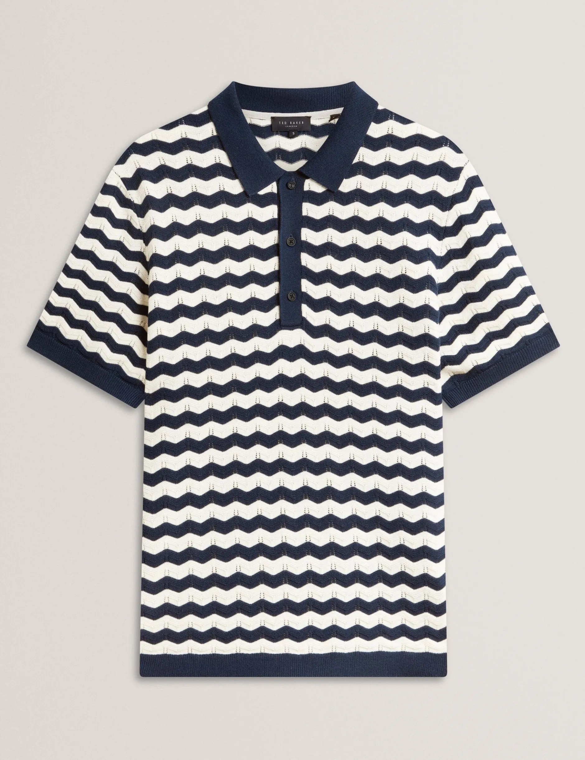 Wavy Stripe Merino Wool Blend Polo