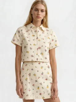 Wildflower Embroidered Cropped Shirt