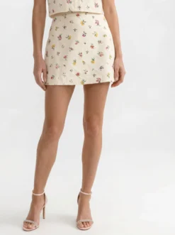 Wildflower Embroidered Mini Skirt