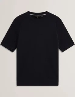 Wool Blend Ribbed Raglan T-Shirt