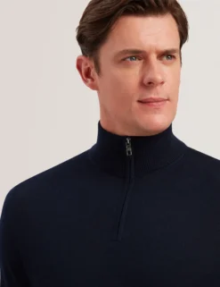 Wool Quarter Zip Funnel Neck Sweater