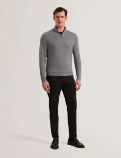 Wool Quarter Zip Funnel Neck Sweater