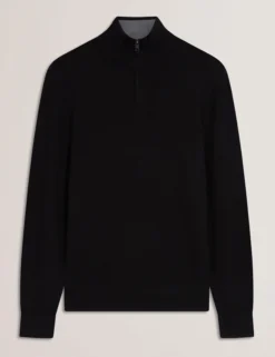 Wool Quarter Zip Funnel Neck Sweater