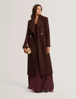 Wool Rich Hourglass Longline Wrap Coat