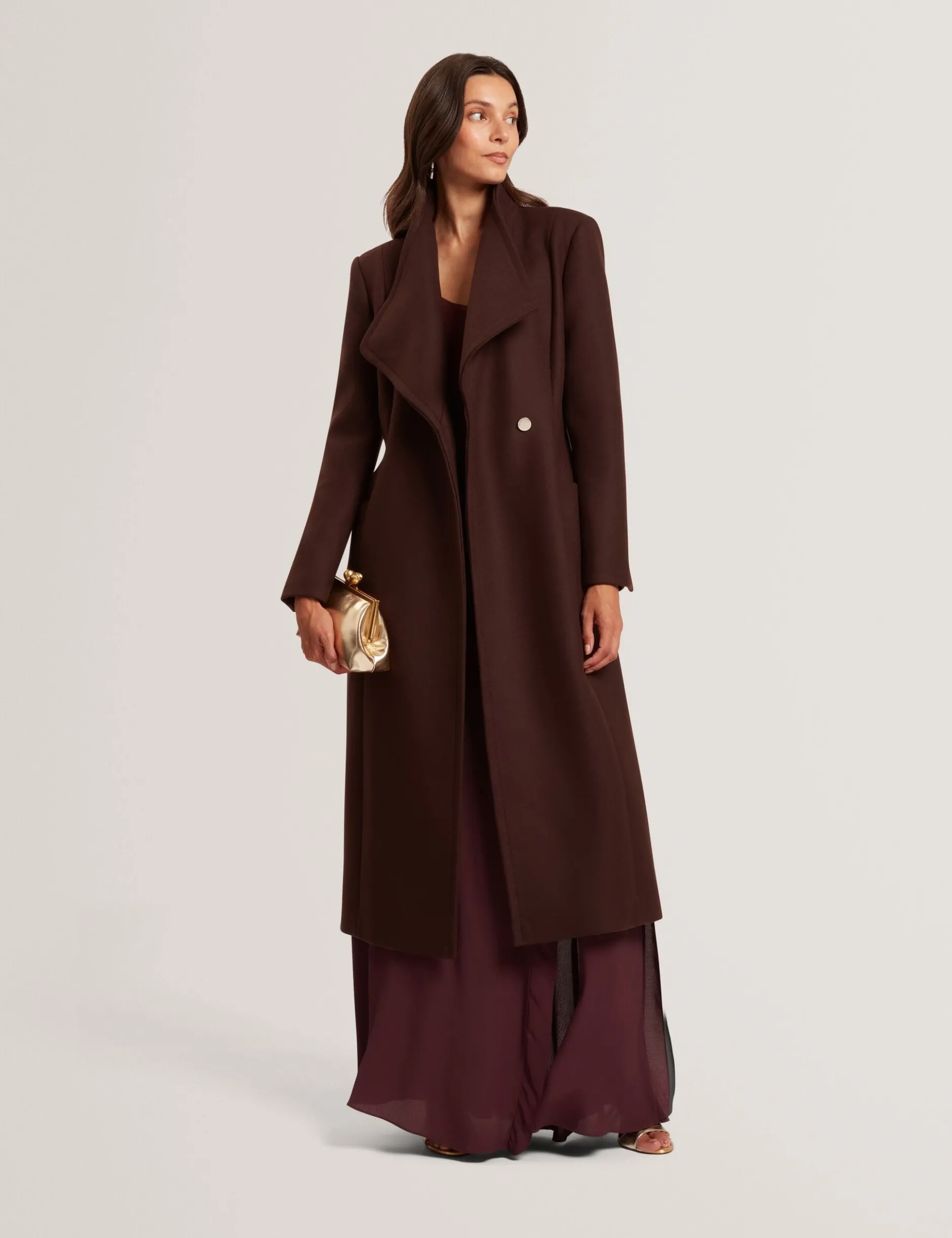 Wool Rich Hourglass Longline Wrap Coat